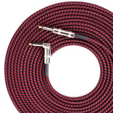Gitarrenanschlusskabel, Folk-Bass-Performance, Rauschunterdrückung, Audio-Gitarrenkabel mit Winkelstecker, 0,5 m (Rot Schwarz), 1 m (Rot Schwarz), 3 m (Rot Schwarz), 6 m (Rot Schwarz), 10 m (Rot Schwarz)